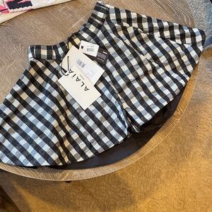Alaia Monochrome Checkered Skater Skirt